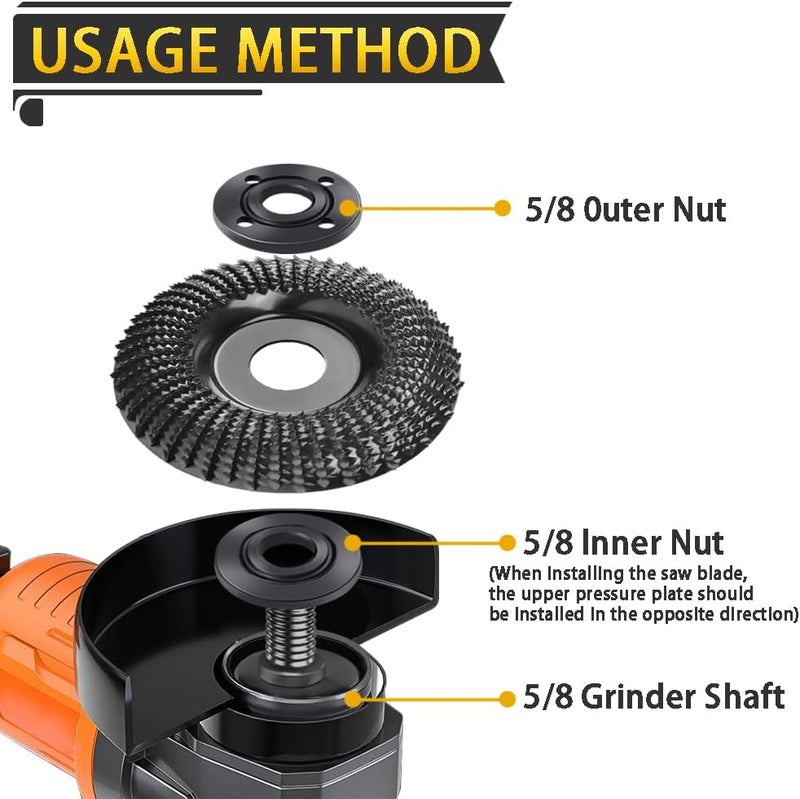 Tiosamd 7PCS Angle Grinder Nut Angle Grinder Flange Wrench, Premium Flange Metal Lock Nut with Storage Bag, Compatible with Milwaukee Makita Metabo Dewalt Bosch Ryobi Decker 4.5" 5" 5/8-11 Replacement Part - Image 4